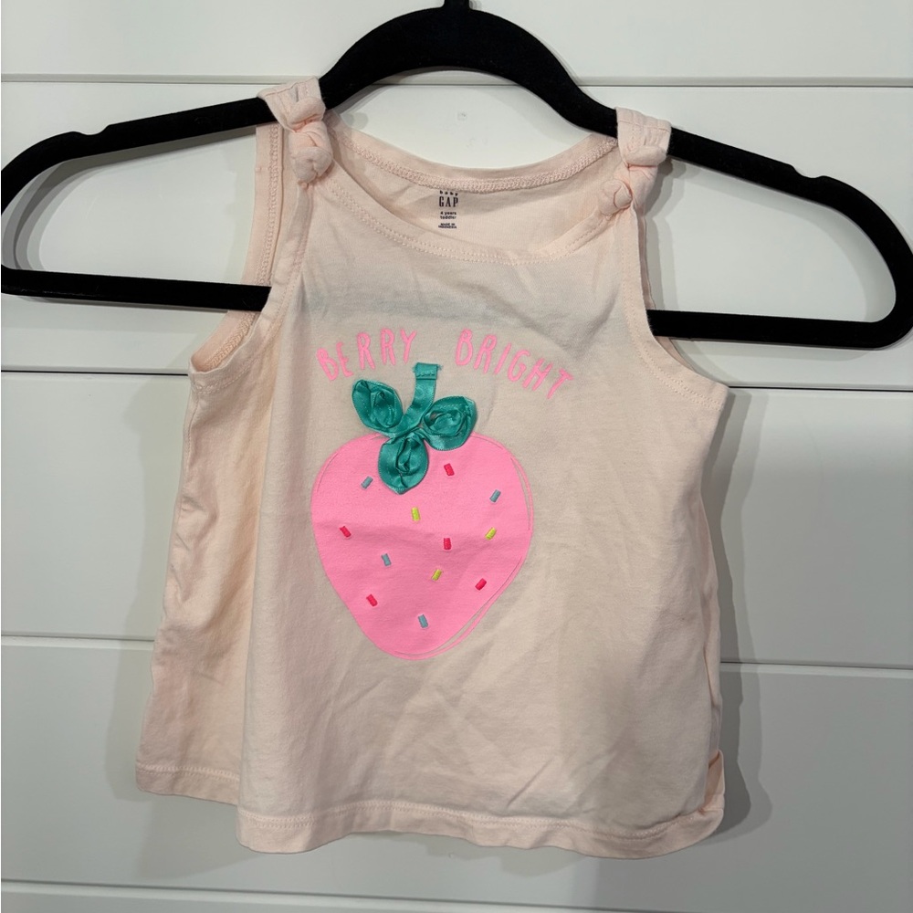 GAP Pink Strawberry Kids Tank Top